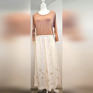 Vintage Linen Blend Beaded Skirt Size Large Requirements